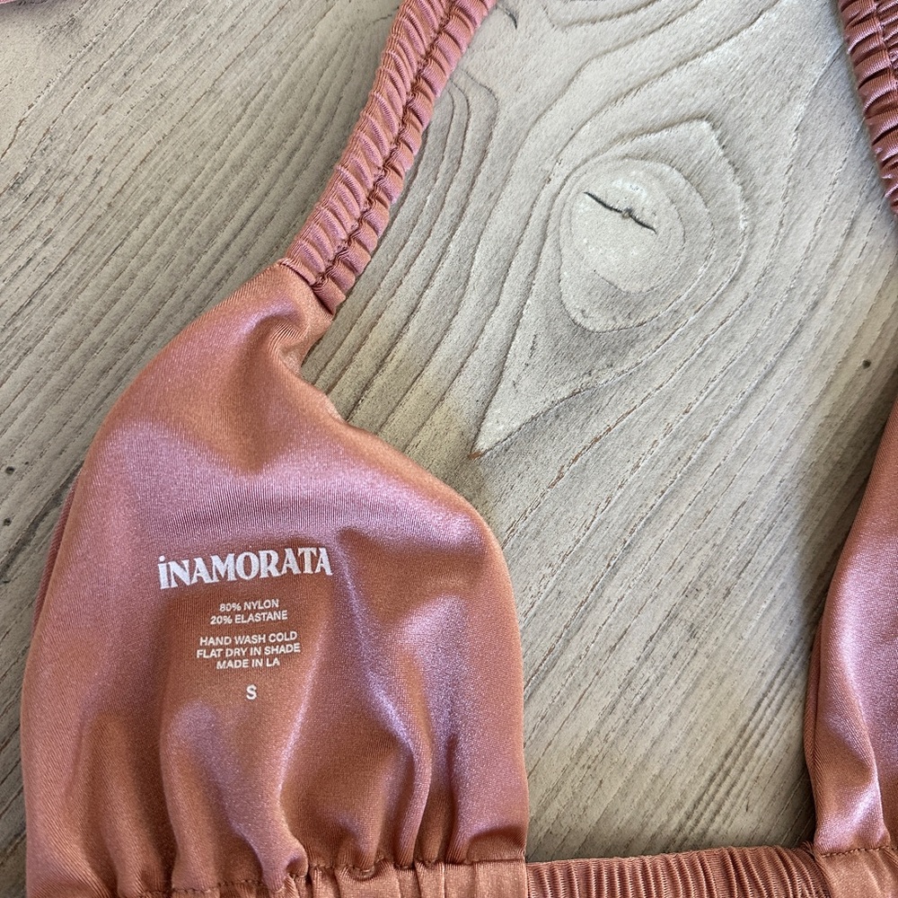 iNAMORATA Mauve Pink Tie Bikini Set - Picture 8 of 15